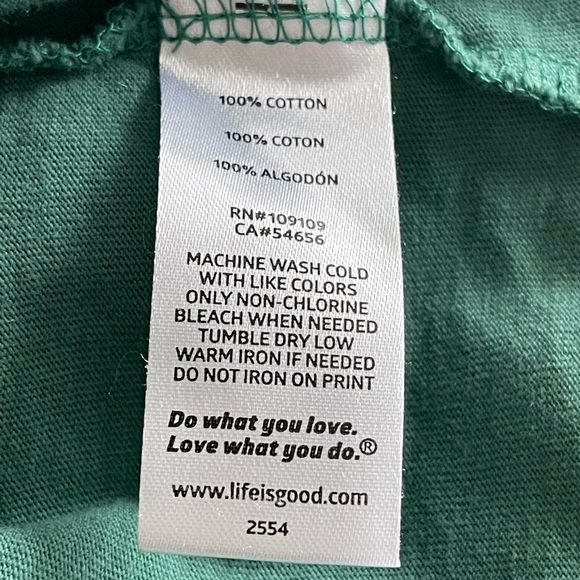 Life is good Christmas Green gingerbread guy long sleeve size Large - Picture 5 of 5